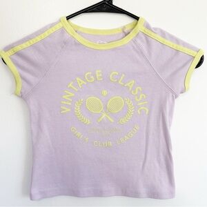 5/20$ Art Class Short Sleeve Tee Cotton Purple and Yellow Girls Medium 8